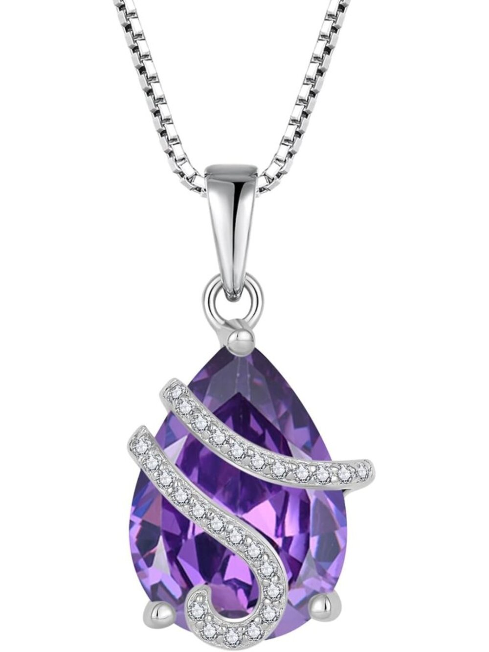 925 Sterling Silver Birthstone Pendant Necklace for Women - Elegant Gift Idea